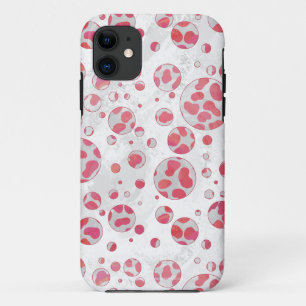 Coque iPhone 11 Polka Dot Dalmatie rose et blanc
