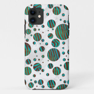 Case-Mate iPhone Case Polka Dot Zebra Brown et Turquoise