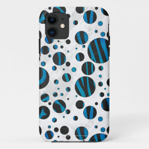 Coque Case-Mate Pour iPhone Polka Dot Zebra Motif noir et bleu