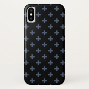 Case-Mate iPhone Case Polka gris-bleu croise sur noir