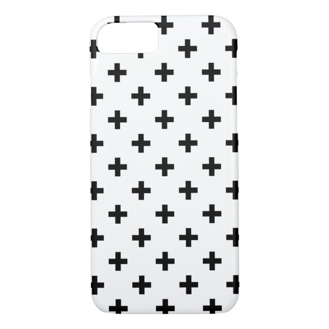Coques Case-Mate iPhone Polka noire croise sur blanc (Dos)