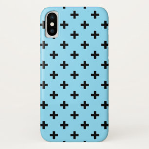 Case-Mate iPhone Case Polka noire croise sur le bleu bébé