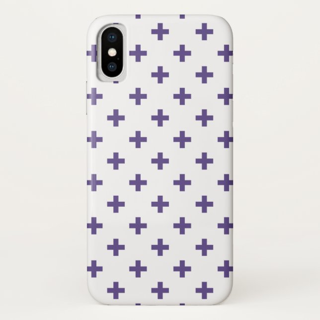 Coques Case-Mate iPhone Polka ultra violette croise sur blanc (Dos)