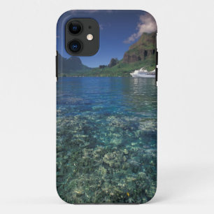 Coque iPhone 11 Polynésie française, Moorea. Cooks Bay. Navire de