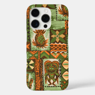 Coques iPhone 16 Pro Pomaika’i Tiki Tapa Vintage Hawaïen