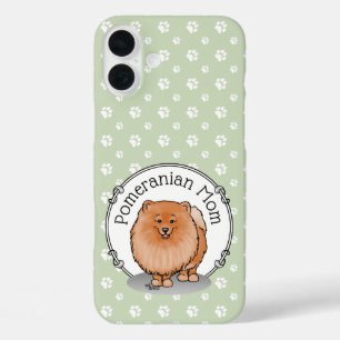 Coques iPhone 16 Plus Pomeranian Maman Pom Maman (rouge orange) Mignonne
