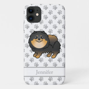 Case-Mate iPhone Case Pomeranian noir et feu, joli chien de dessin animé