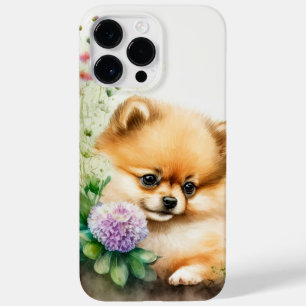 COQUE POUR POUR iPhone 14 PRO MAX POMERANIAN POPPG CHIEN COULEUR D'EAU CUITE