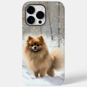Coque Pour Pour iPhone 14 Pro Max Poméranie Laissez Tomber la Neige Noël