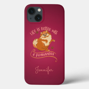 Case-Mate iPhone Case Pomeranien rose personnalisé