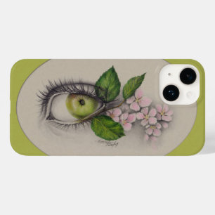 Coque Pour iPhone 14 Pomme de mon oeil L'art du dessin surréaliste Vert