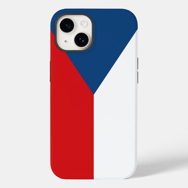 Coques Case-Mate iPhone Pomme patriotique 14 Coque-Mate, drapeau de la Tch (Verso)