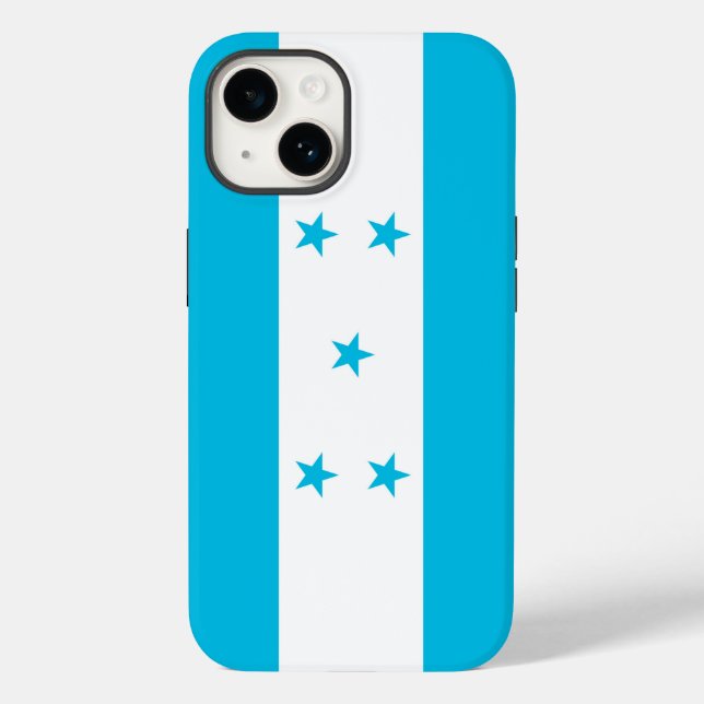 Coques Case-Mate iPhone Pomme patriotique 14 Coque-Mate, drapeau du Hondur (Verso)