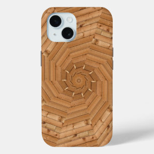 Coque Pour iPhone 15 Pont Soleil - Tourbillon de bois clair