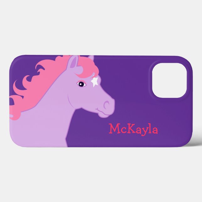 Coques Case-Mate iPhone Pony rose personnalisé (Verso (horizontal))