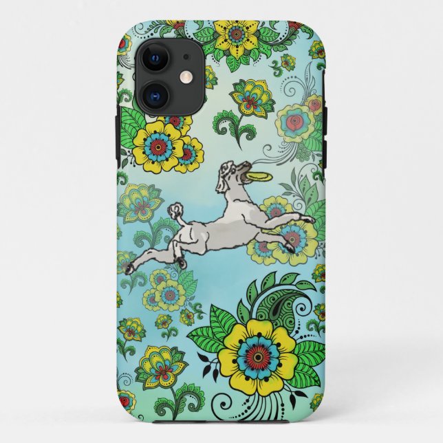 Coques Case-Mate iPhone Poodle blanc avec frisbee (Dos)