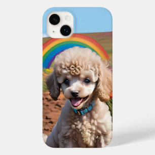 Coque Pour iPhone 14 Plus Poodle mignon Fleur colorée et arc-en-ciel