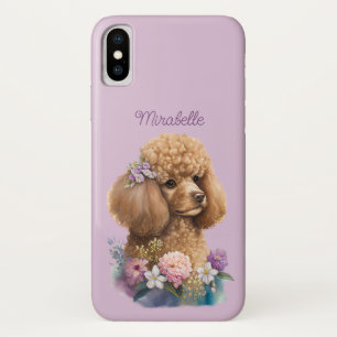 Case-Mate iPhone Case Poodle violet Floral Amoureux des chiens Design mi