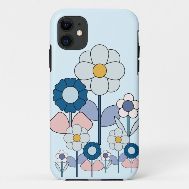 Coques Case-Mate iPhone Pop art basique pastel fleurs champ (Dos)