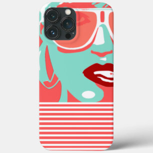 Case-Mate iPhone Case Pop Art Femme Lunettes de soleil blanches mordant 