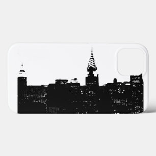 Etui iPhone 13 Pop Art noir blanc NY Manhattan
