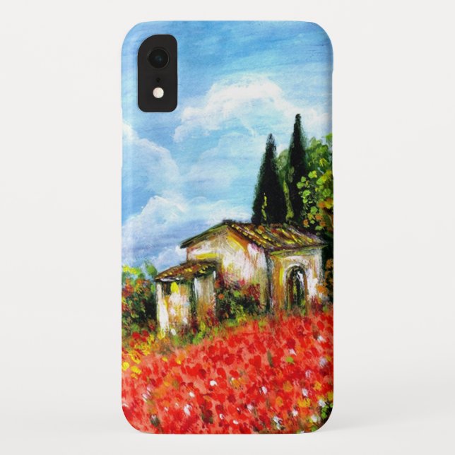 Coques Case-Mate iPhone POPIES EN TOSCANE / Paysage avec champs de fleurs (Dos)