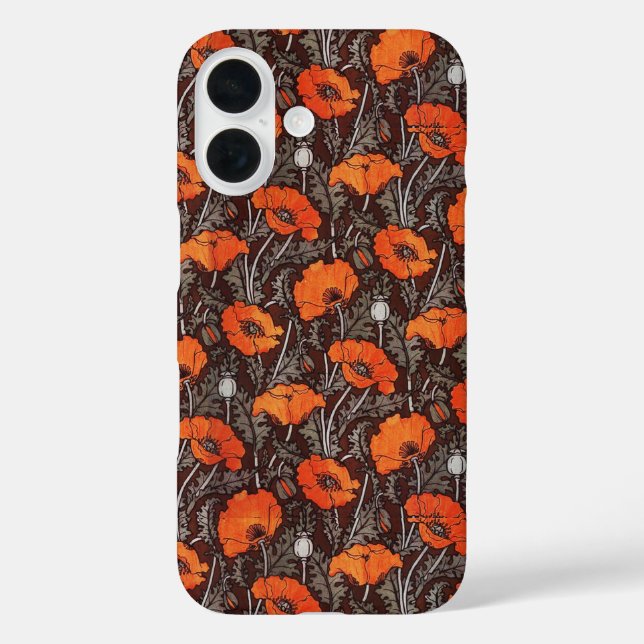 Coques Case-Mate iPhone POPIES ROUGES EN FLEAU DE Pavot BLANC NOIR (Verso)