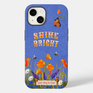 Coque Pour iPhone 14 Poppies Fleurs sauvages florales Papillons Inspira