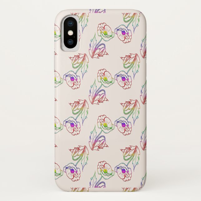 Coques Case-Mate iPhone Poppyes motif floral. Coquelicot. (Dos)