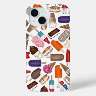 Coque Pour iPhone 15 Pops de crème glacée LolliesPopsicles Soins d'été
