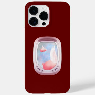 Coque Pour Pour iPhone 14 Pro Max Porcs volant devant la fenêtre de l'avion
