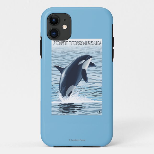 Coques Case-Mate iPhone Port Townsend, Washington Orca Jumping (Dos)