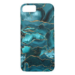 Case-Mate iPhone Case Porte de Parties scintillant Turquoise bleue et or