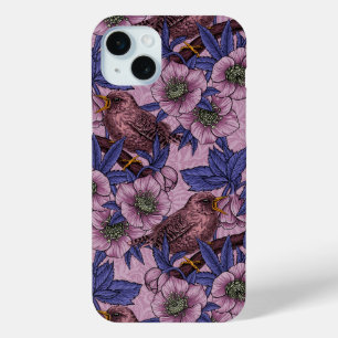 Coque iPhone 15 Mini Porté et hélico, rose et violet