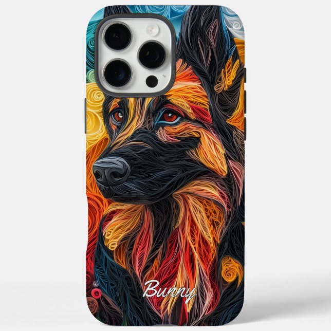 Coques Case-Mate iPhone Portraid berger allemand coloré (Verso)