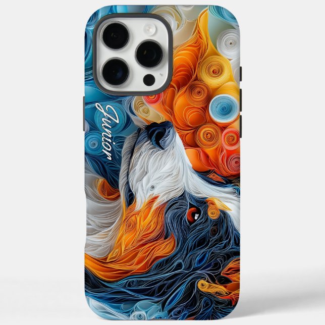 Coques Case-Mate iPhone Portrait coloré du berger australien (Verso)