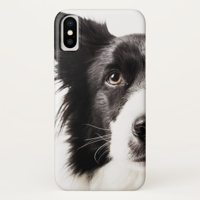 Coques Case-Mate iPhone Portrait de border collie (Dos)