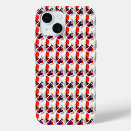 Coque Pour iPhone 15 Portrait de chat - Art Graphique Gras Orange et Vi