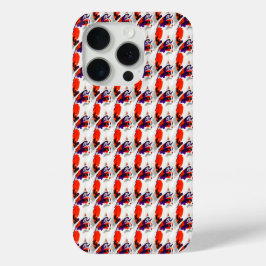 Coque iPhone 15 Pro Portrait de chat - Art Graphique Gras Orange et Vi