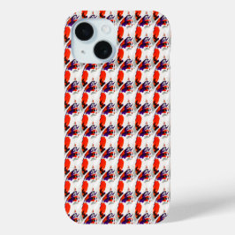 Coque Pour iPhone 15 Portrait de chat - Art Graphique Gras Orange et Vi