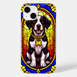 Coque Pour iPhone 14 Portrait de chien en verre tendu