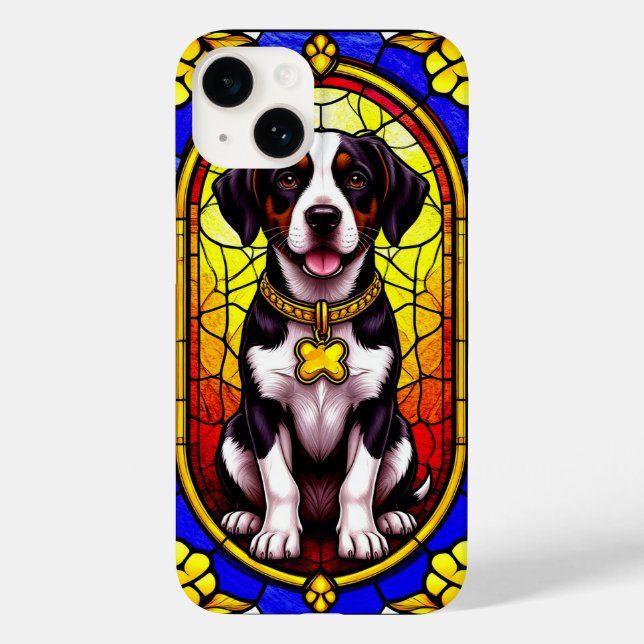 Coques Case-Mate iPhone Portrait de chien en verre tendu (Verso)