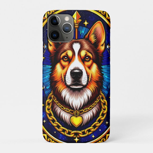 Coques Case-Mate iPhone Portrait de Chien Majestic en verre de verre (Dos)