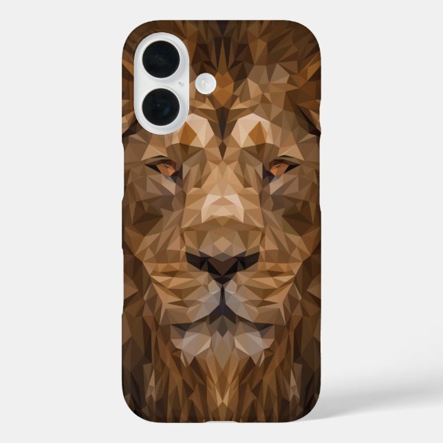 Coques Case-Mate iPhone Portrait de lion géométrique (Verso)