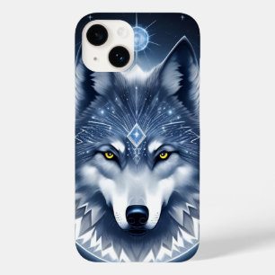 Coque Pour iPhone 14 Portrait de Loup Mystique Art