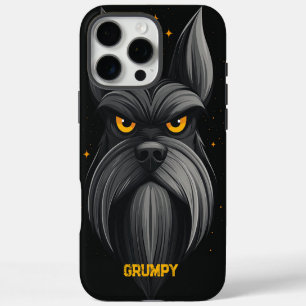 Coques iPhone 16 Pro Max Portrait de Schnauzer noir