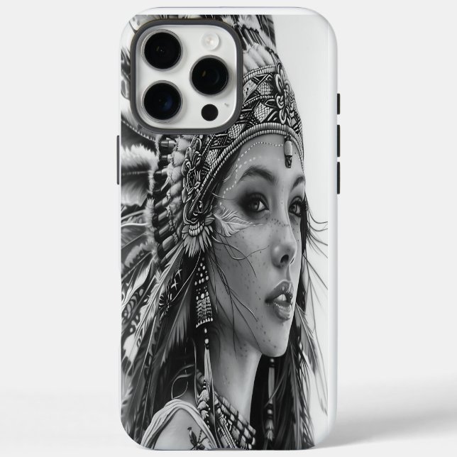 Coques Case-Mate iPhone Portrait d'une jeune fille guerrière (Verso)