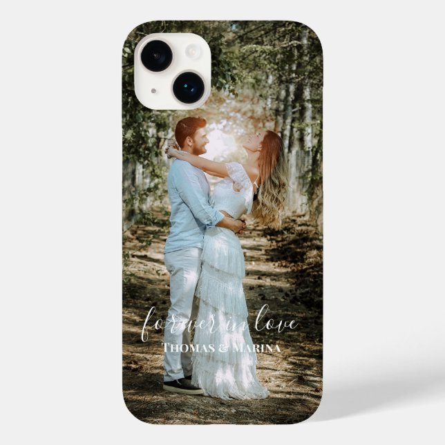 Coques Case-Mate iPhone Portrait Mariage personnalisé Calligraphie moderne (Verso)