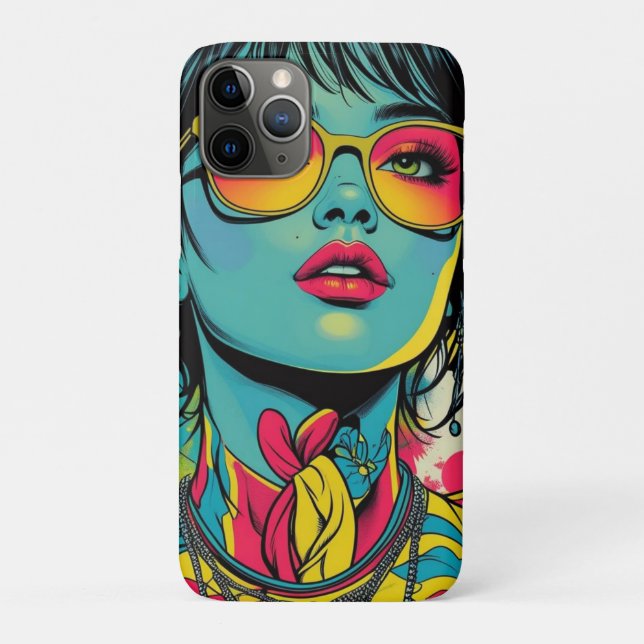 Coques Case-Mate iPhone Portrait Neon Pop Diva - Art rétro gras et dynamiq (Dos)