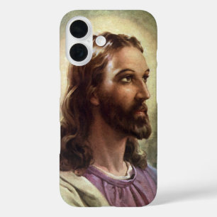 Coques iPhone 16 Portrait religieux vintage de Jésus-Christ avec ha